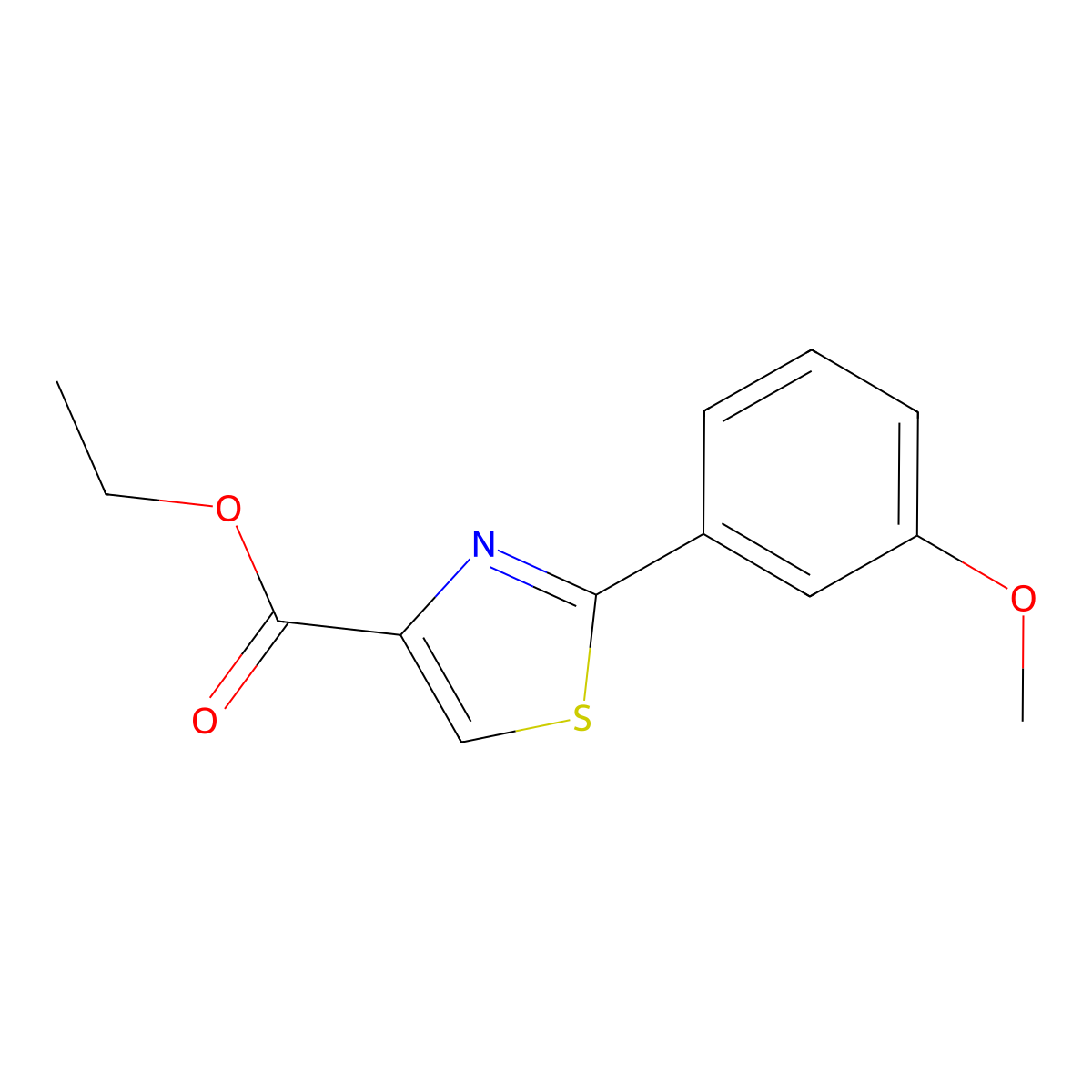 Ethyl 2-(3-methoxyphenyl)thiazole-4-carboxylate molecular structure, CAS 115299-08-6
