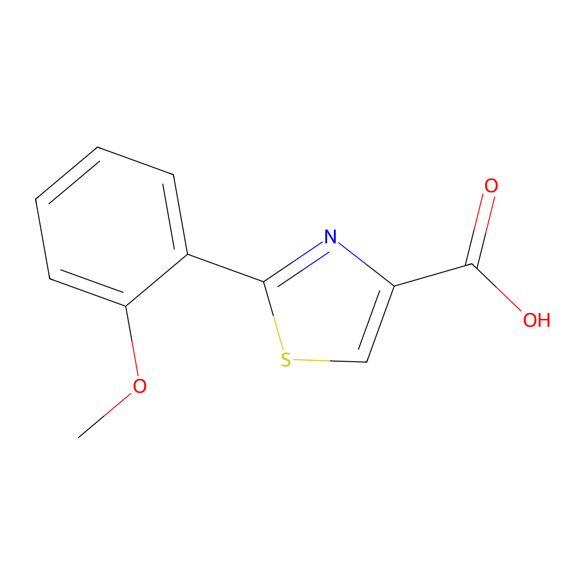 2-(2-Methoxyphenyl)-1,3-thiazole-4-carboxylic acid molecular structure, CAS 115299-10-0