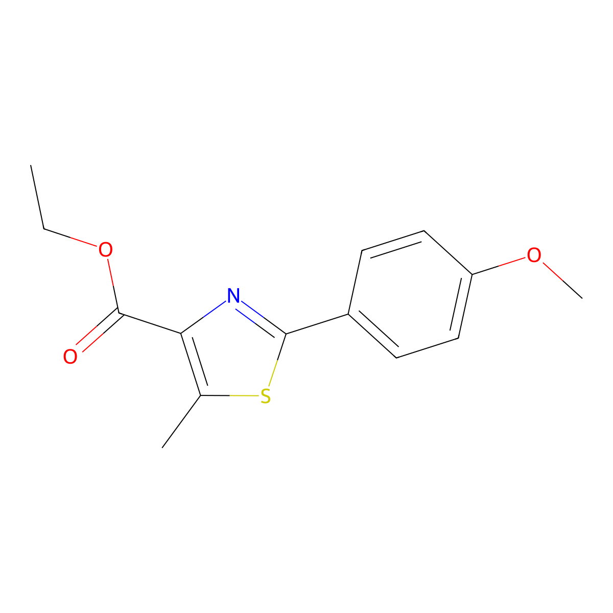 2-(4-Methoxyphenyl)-5-methylthiazole-4-carboxylic acid ethyl ester molecular structure, CAS 115299-15-5