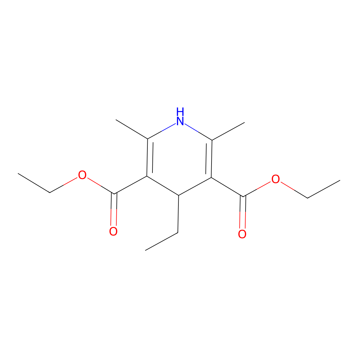 3,5-Diethyl 4-ethyl-1,4-dihydro-2,6-dimethyl-3,5-pyridinedicarboxylate molecular structure, CAS 1153-66-8