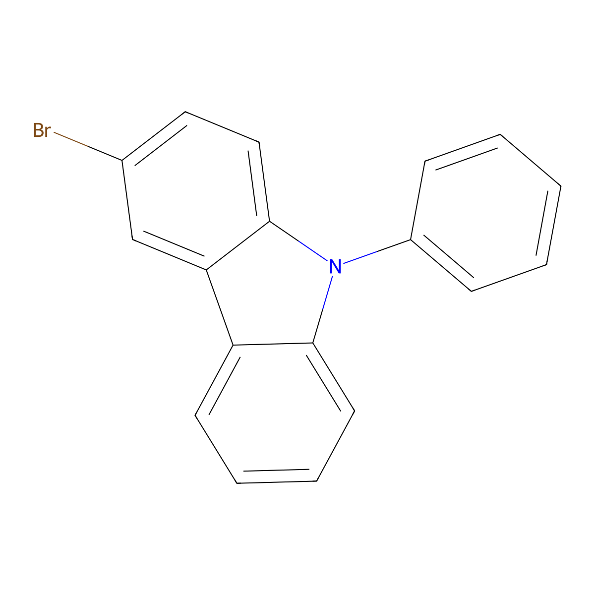 3-Bromo-9-phenylcarbazole molecular structure, CAS 1153-85-1