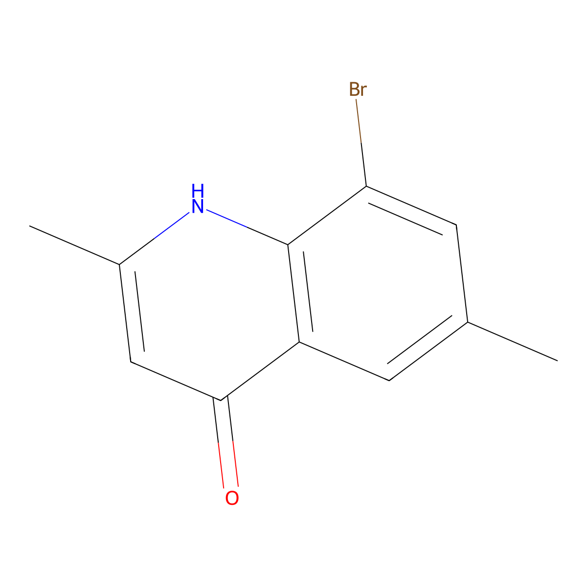 8-Bromo-2,6-dimethyl-4-hydroxyquinoline molecular structure, CAS 1153001-12-7