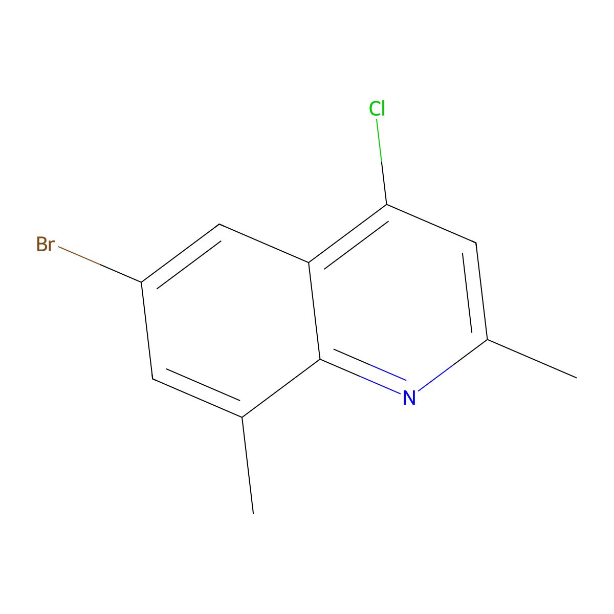 6-Bromo-4-chloro-2,8-dimethylquinoline molecular structure, CAS 1153002-90-4
