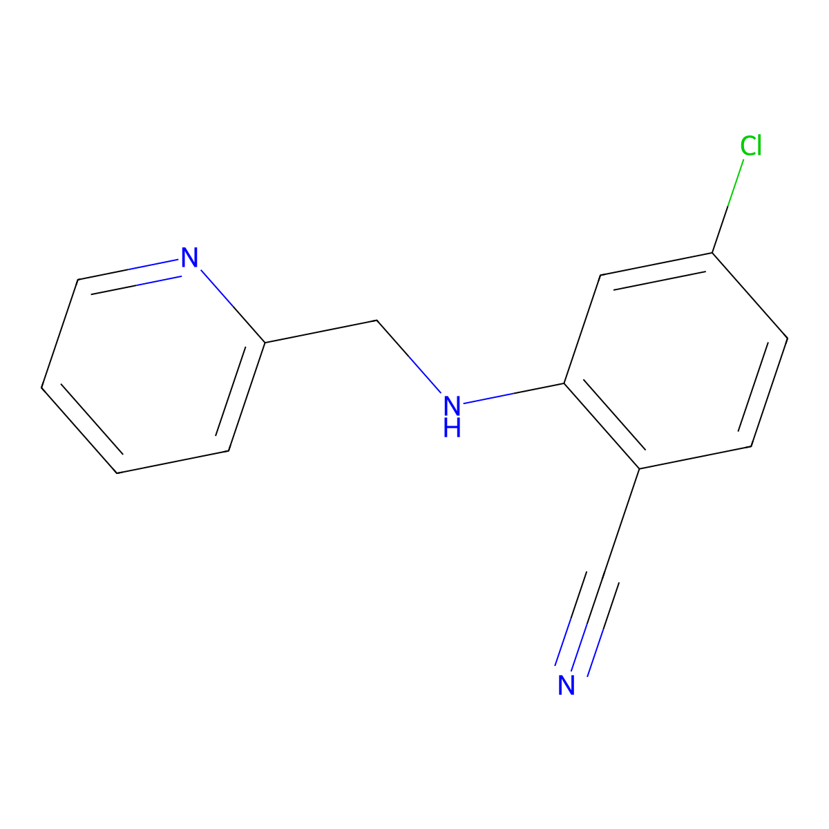 4-Chloro-2-(((pyridin-2-yl)methyl)amino)benzonitrile molecular structure, CAS 1153004-32-0