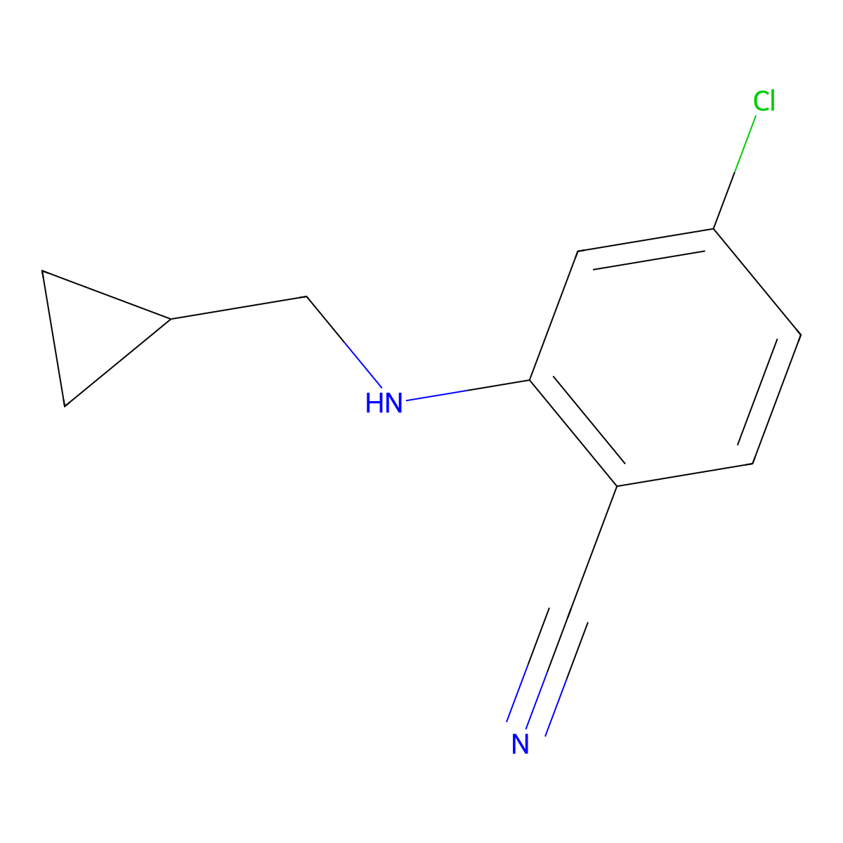 4-Chloro-2-[(cyclopropylmethyl)amino]benzonitrile molecular structure, CAS 1153005-78-7