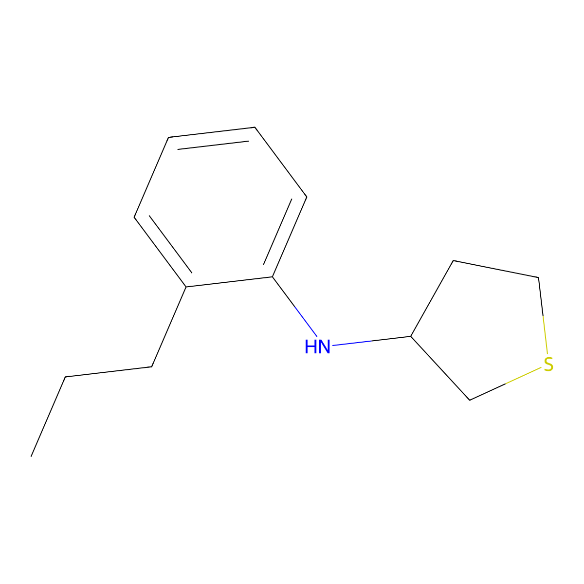 N-(2-propylphenyl)thiolan-3-amine molecular structure, CAS 1153009-93-8