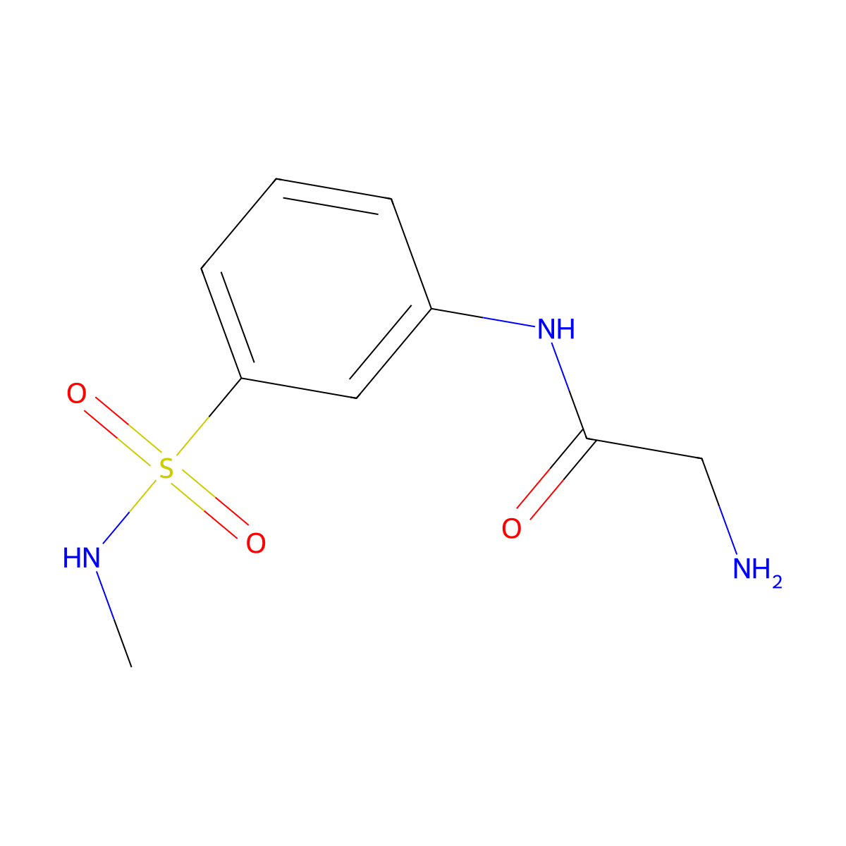 2-amino-N-[3-(methylsulfamoyl)phenyl]acetamide molecular structure, CAS 1153016-00-2