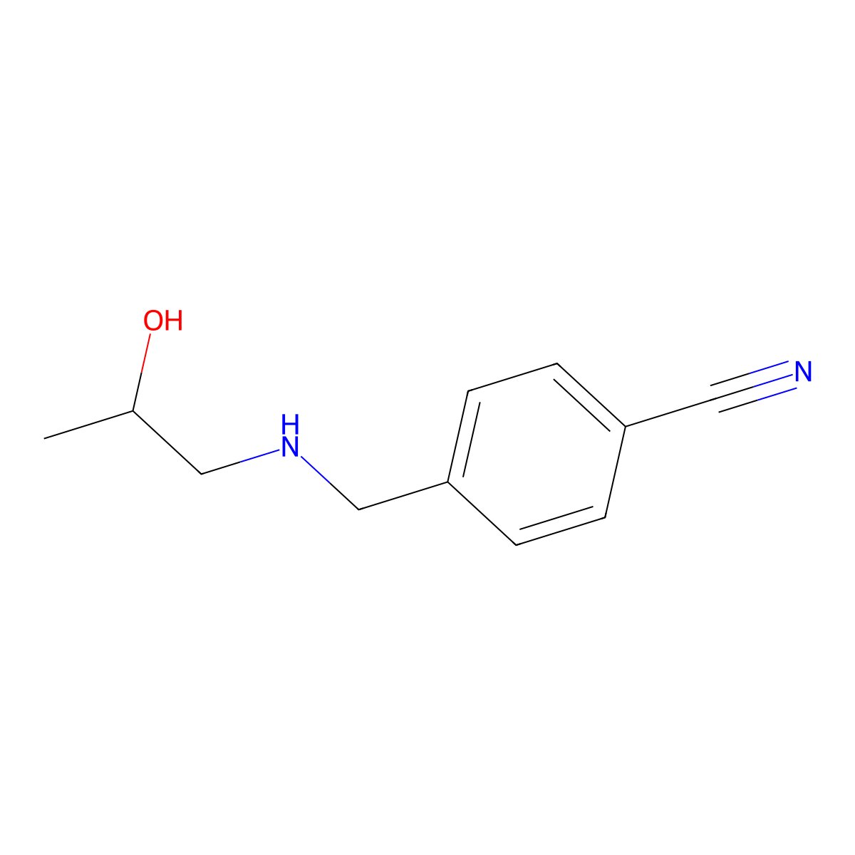 4-{[(2-Hydroxypropyl)amino]methyl}benzonitrile molecular structure, CAS 1153019-49-8