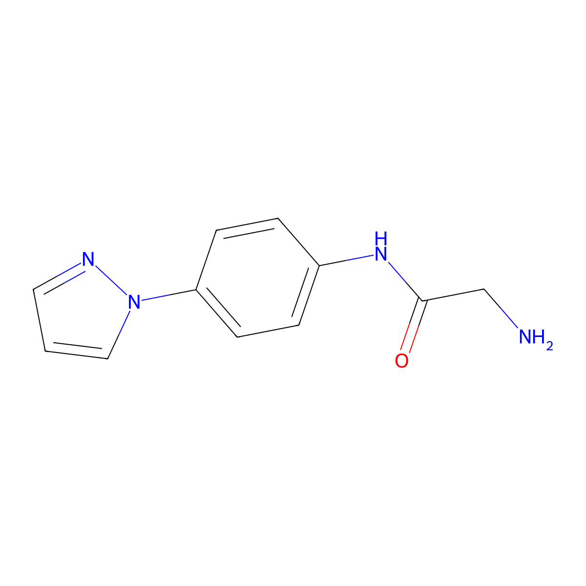 2-Amino-N-[4-(1H-pyrazol-1-yl)phenyl]acetamide molecular structure, CAS 1153019-73-8