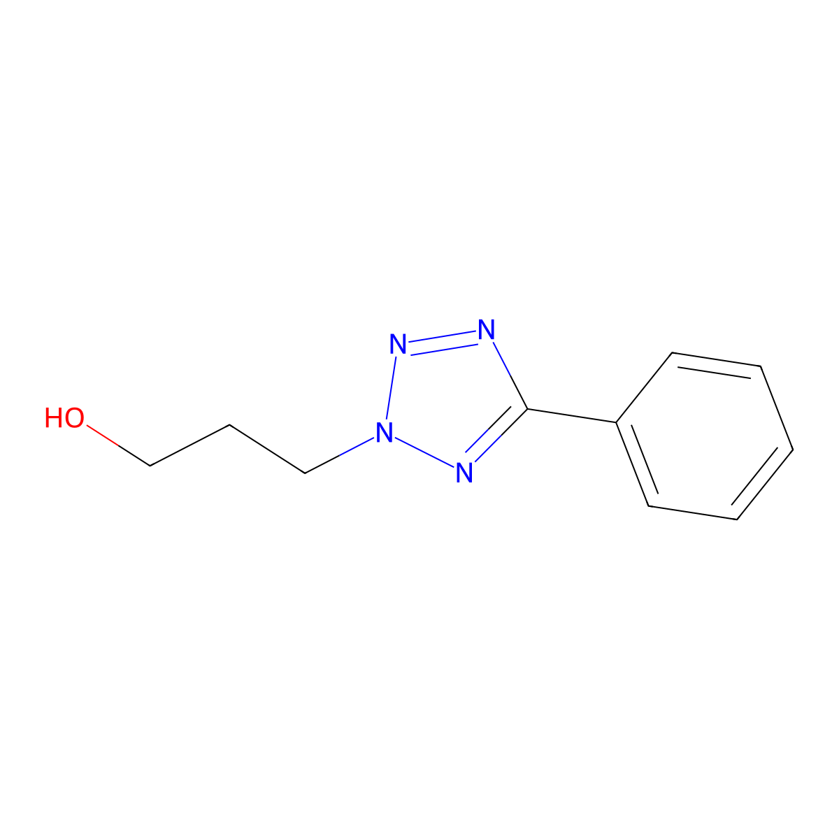 3-(5-phenyl-2H-1,2,3,4-tetrazol-2-yl)propan-1-ol molecular structure, CAS 1153022-33-3