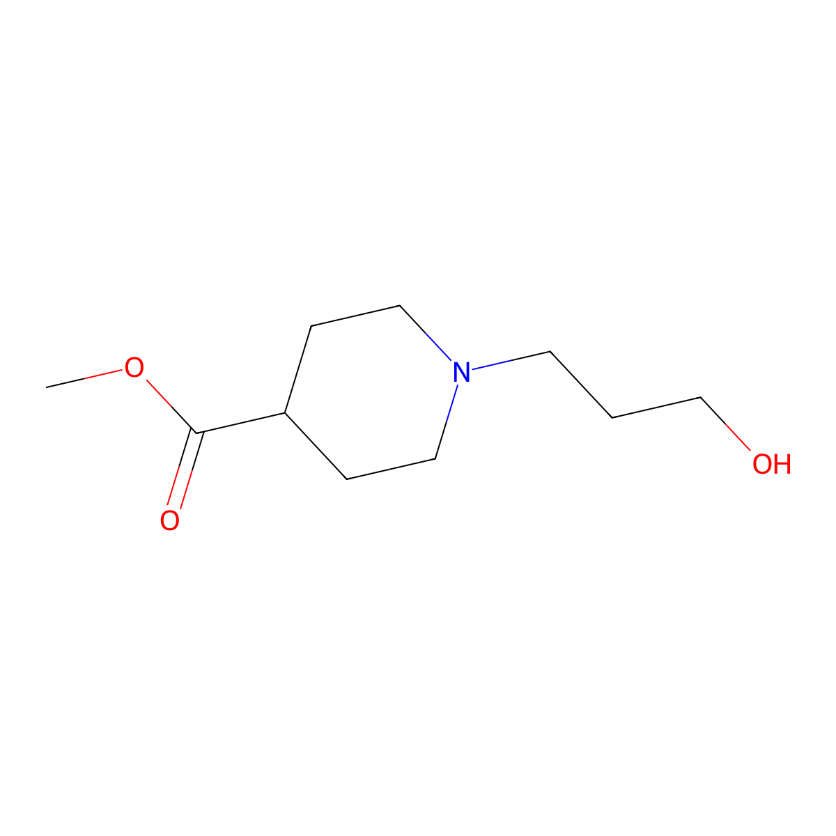 Methyl 1-(3-hydroxypropyl)piperidine-4-carboxylate molecular structure, CAS 1153022-38-8