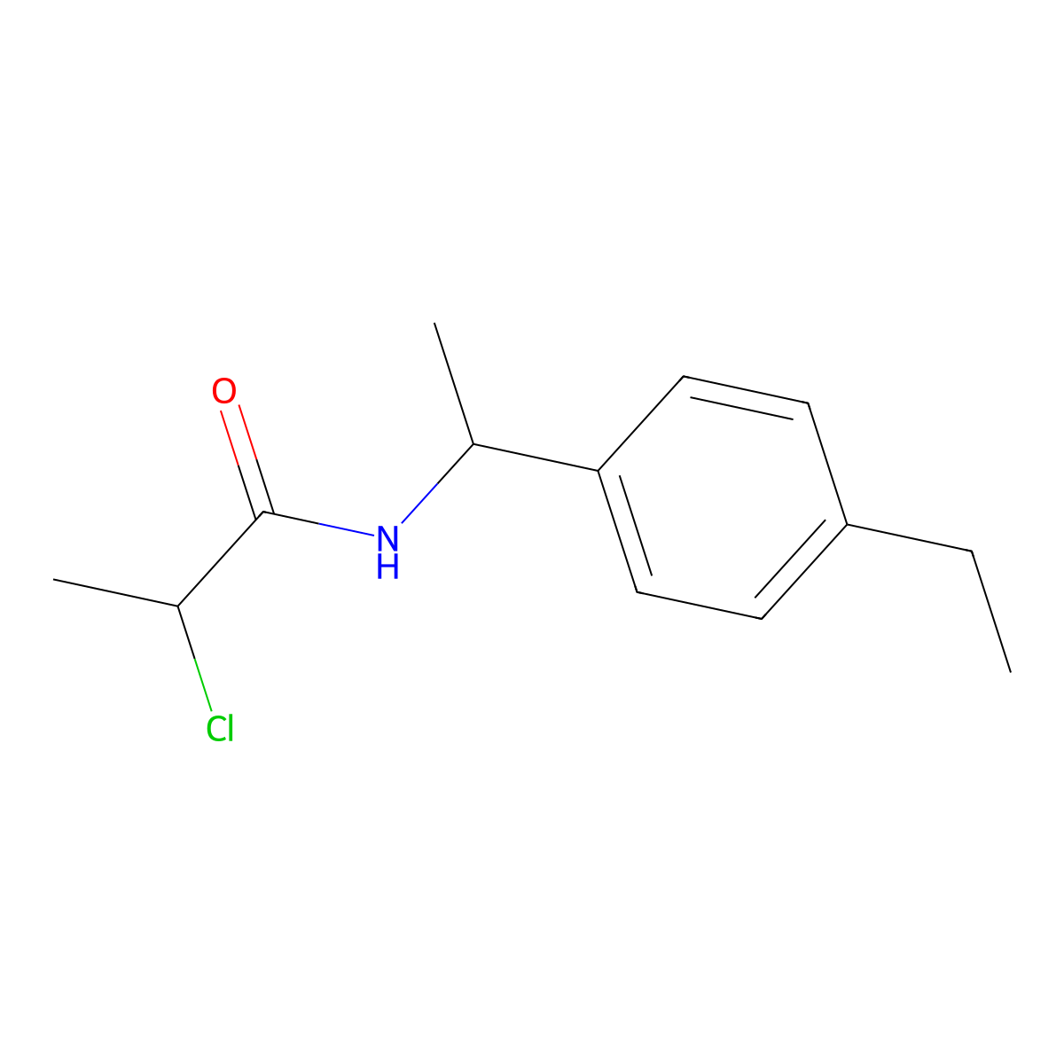 2-chloro-N-[1-(4-ethylphenyl)ethyl]propanamide molecular structure, CAS 1153022-40-2