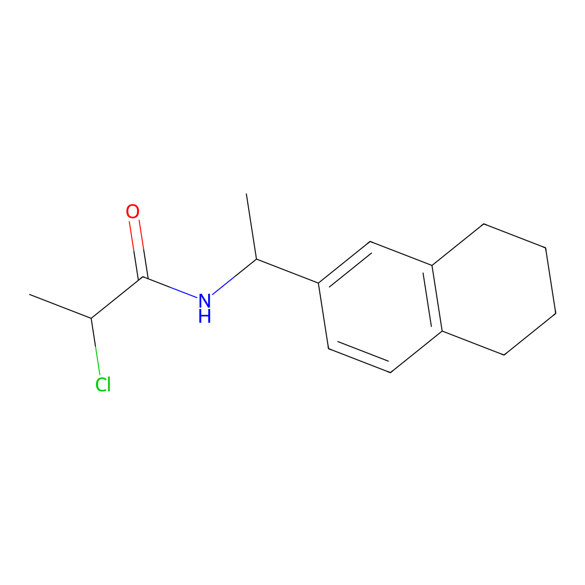 2-chloro-N-[1-(5,6,7,8-tetrahydronaphthalen-2-yl)ethyl]propanamide molecular structure, CAS 1153022-44-6