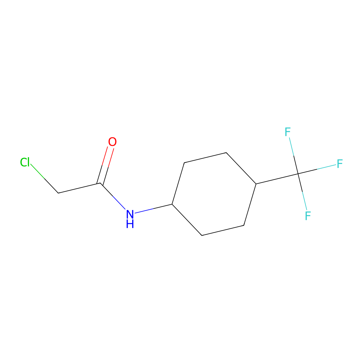 2-chloro-N-[4-(trifluoromethyl)cyclohexyl]acetamide molecular structure, CAS 1153022-66-2
