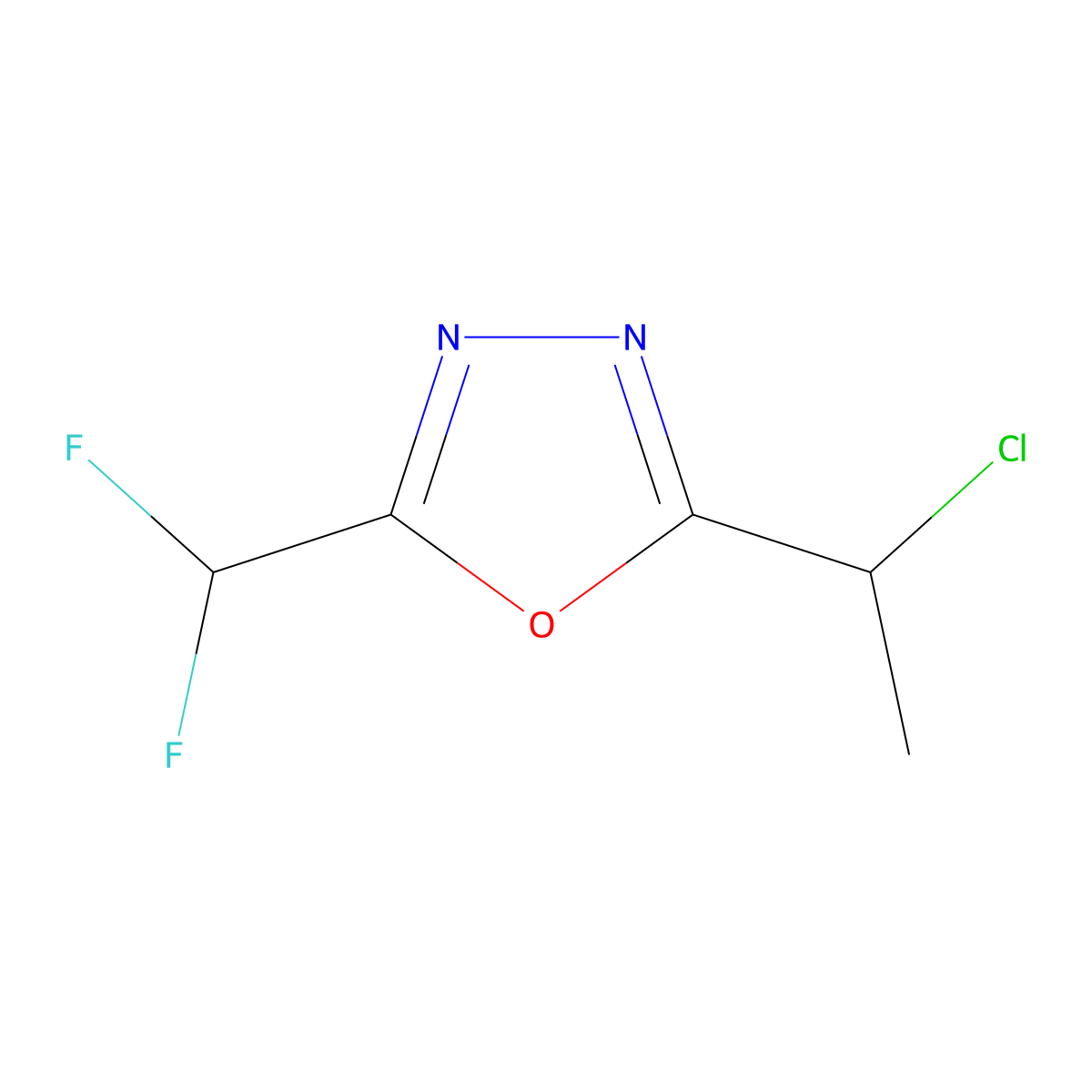 2-(1-Chloroethyl)-5-(difluoromethyl)-1,3,4-oxadiazole molecular structure, CAS 1153036-98-6