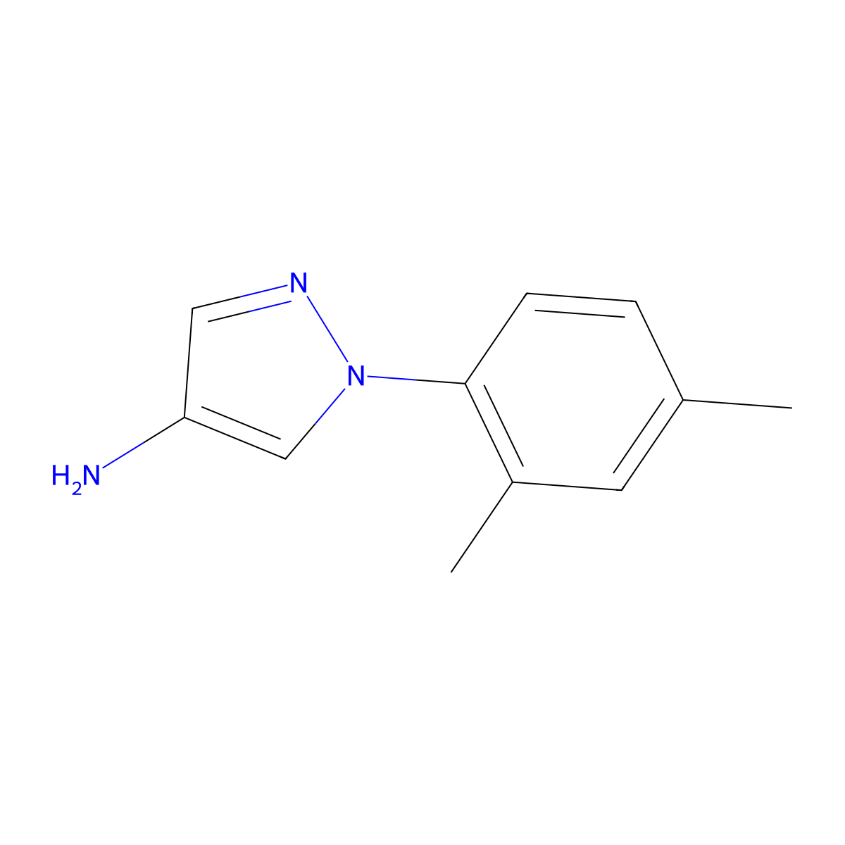 1-(2,4-dimethylphenyl)-1H-pyrazol-4-amine molecular structure, CAS 1153039-63-4