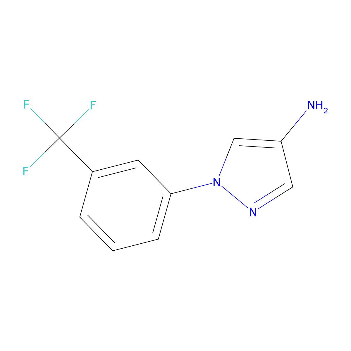 1-[3-(trifluoromethyl)phenyl]-1H-pyrazol-4-amine molecular structure, CAS 1153040-21-1