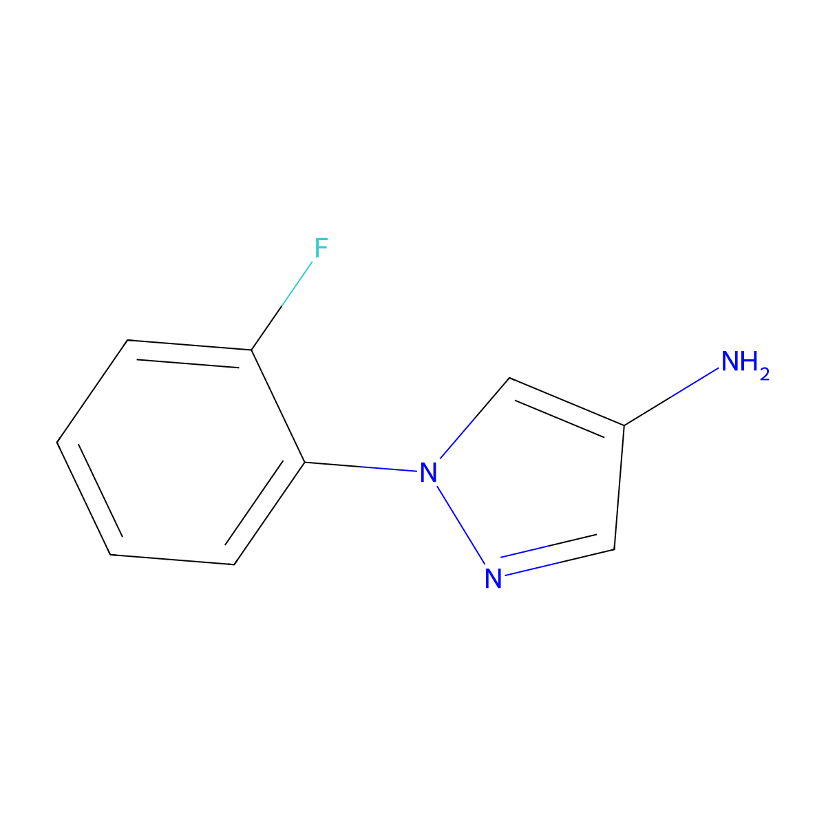 1-(2-fluorophenyl)-1H-pyrazol-4-amine molecular structure, CAS 1153040-48-2