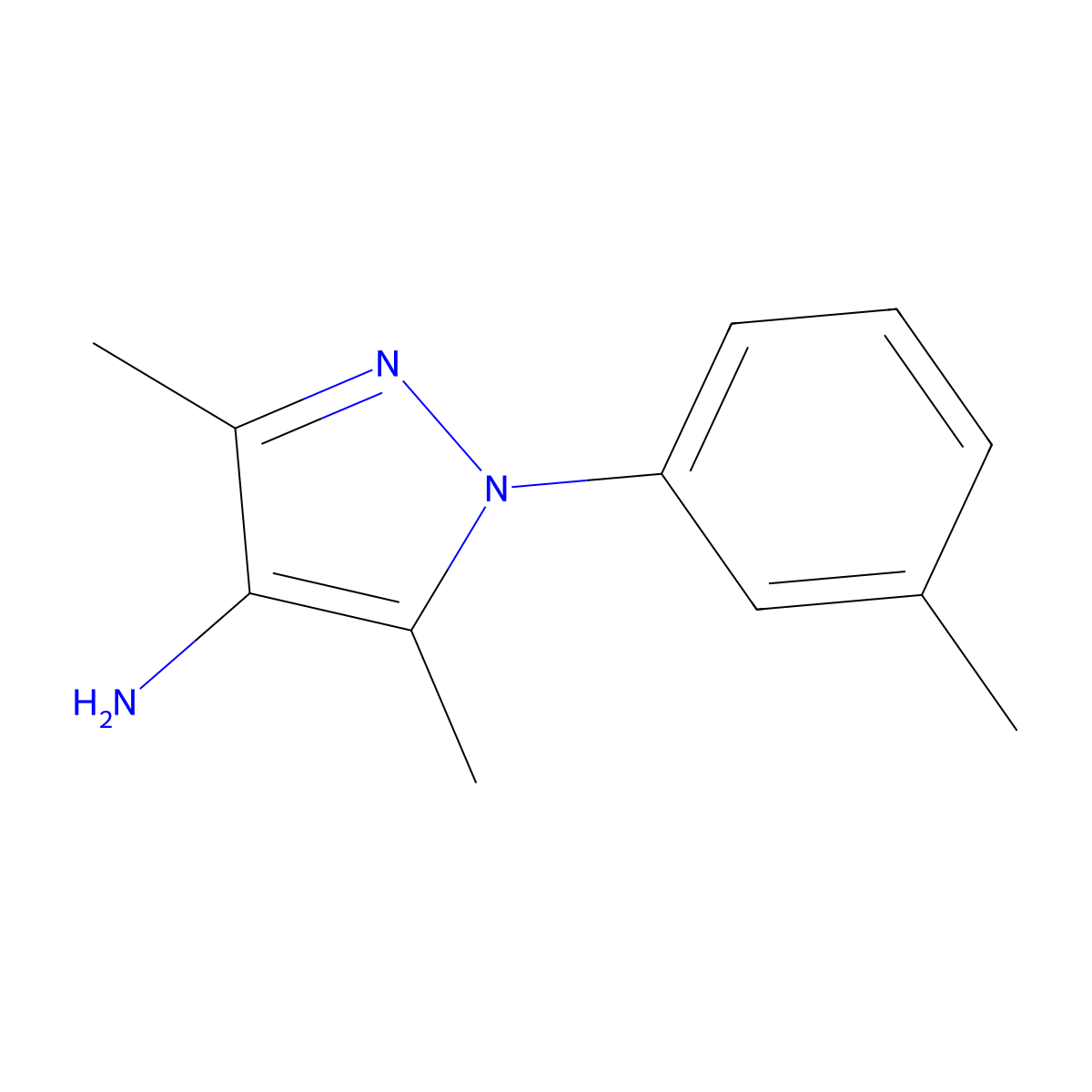 3,5-dimethyl-1-(3-methylphenyl)-1H-pyrazol-4-amine molecular structure, CAS 1153040-84-6