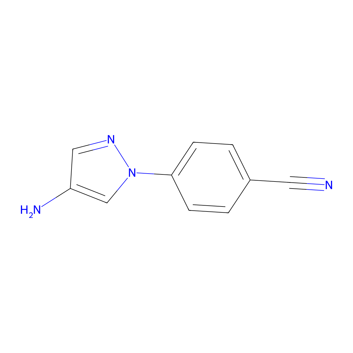 4-(4-amino-1H-pyrazol-1-yl)benzonitrile molecular structure, CAS 1153040-99-3