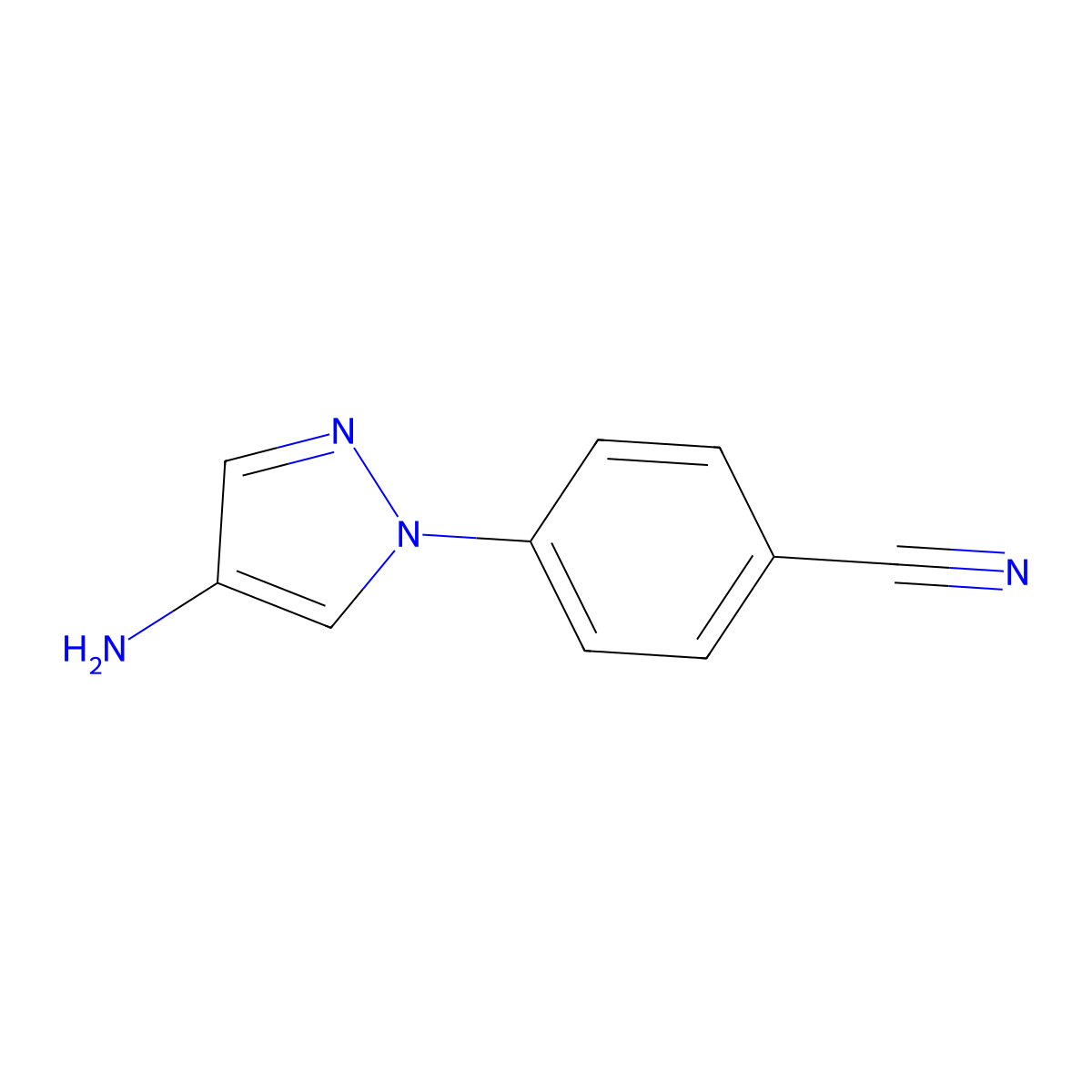 4-(4-amino-1H-pyrazol-1-yl)benzonitrile molecular structure, CAS 1153040-99-3