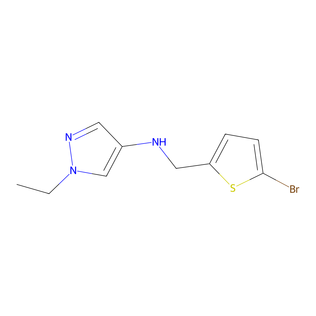 N-[(5-Bromothiophen-2-yl)methyl]-1-ethyl-1H-pyrazol-4-amine molecular structure, CAS 1153041-68-9