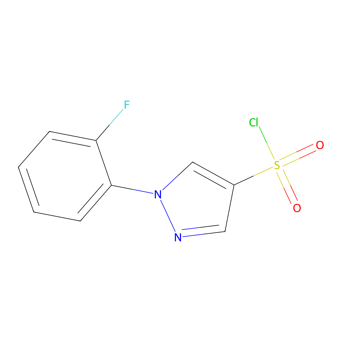 1-(2-fluorophenyl)-1H-pyrazole-4-sulfonyl chloride molecular structure, CAS 1153042-04-6