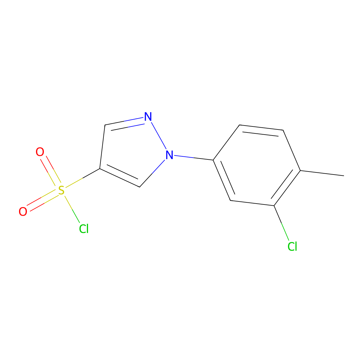 1-(3-Chloro-4-methylphenyl)-1H-pyrazole-4-sulfonyl chloride molecular structure, CAS 1153042-19-3