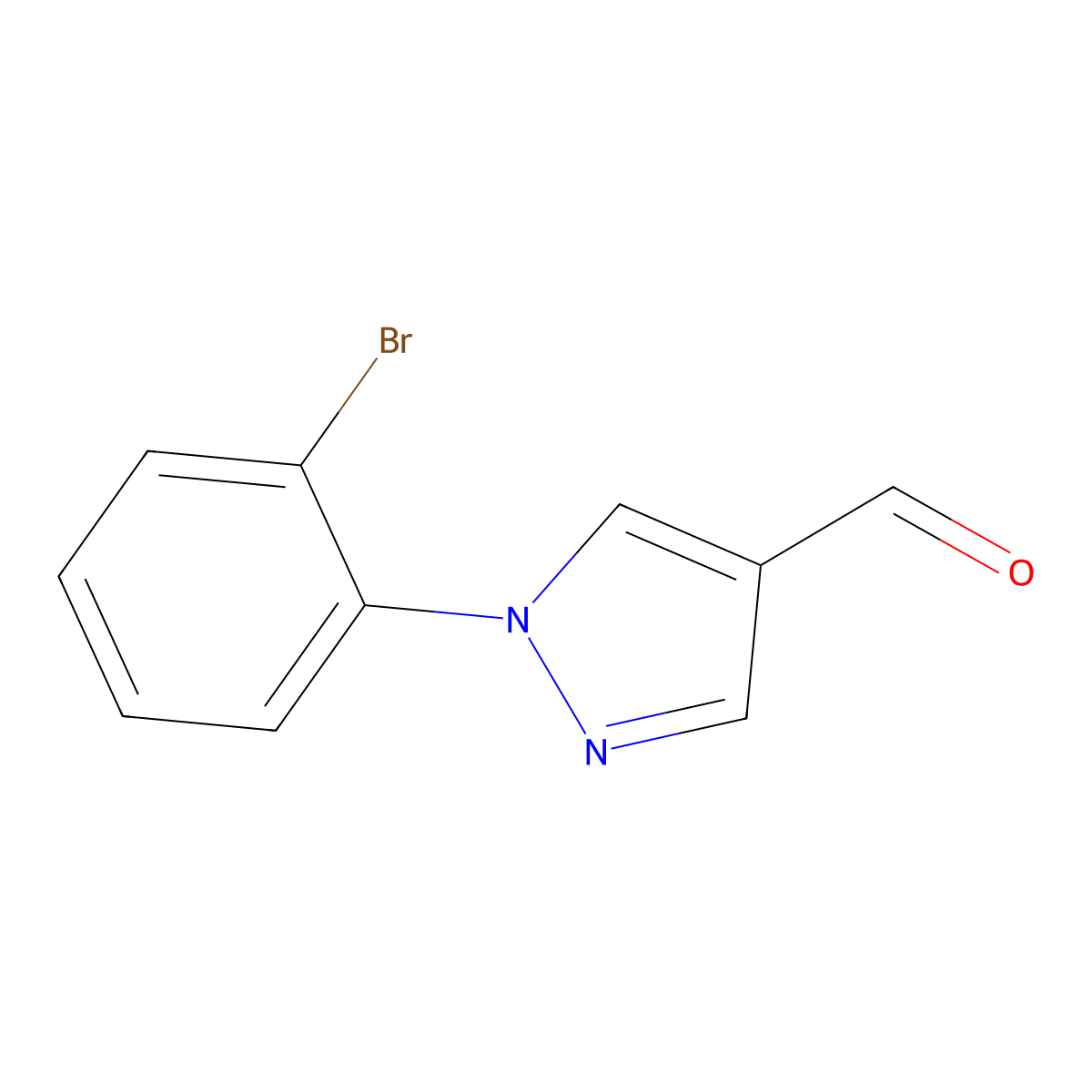 1-(2-Bromophenyl)pyrazole-4-carbaldehyde molecular structure, CAS 1153042-50-2