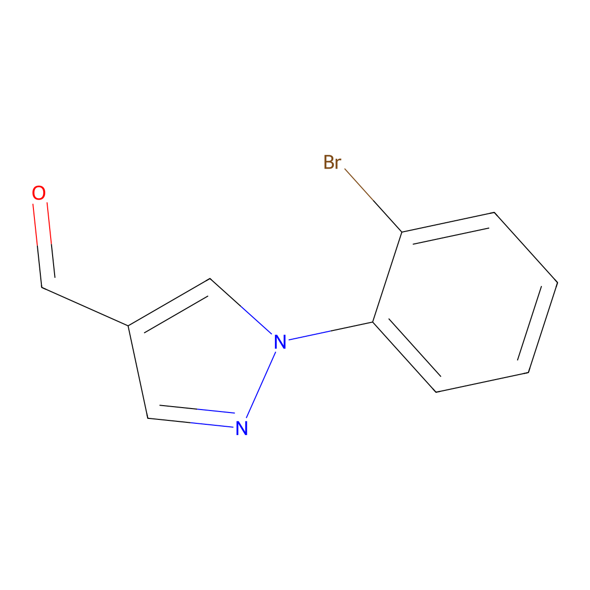 1-(2-Bromophenyl)pyrazole-4-carbaldehyde molecular structure, CAS 1153042-50-2
