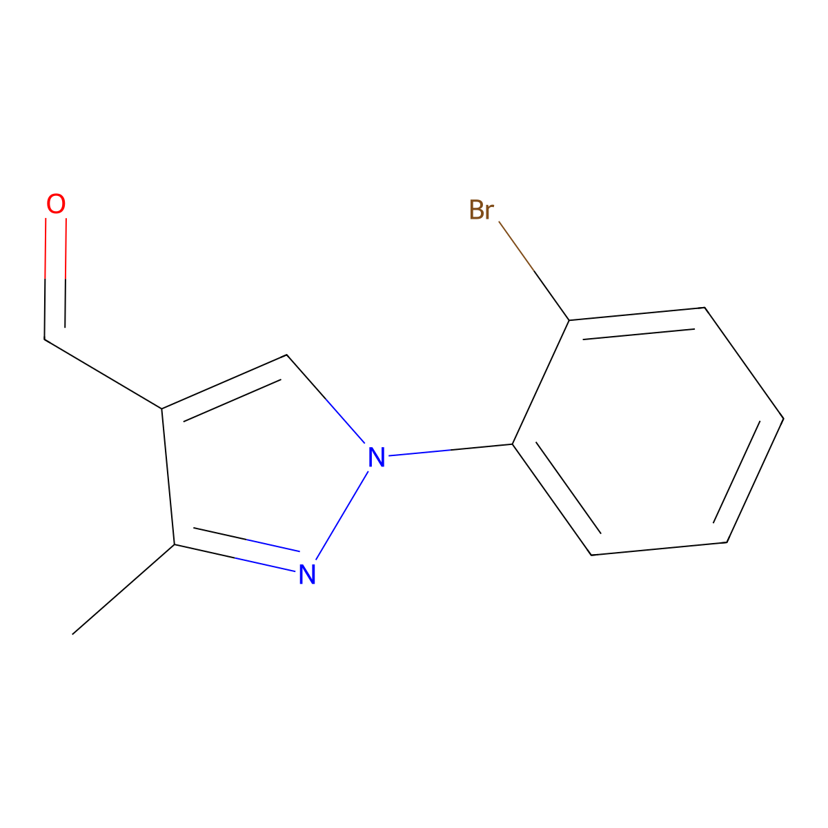 1-(2-Bromophenyl)-3-methyl-1H-pyrazole-4-carbaldehyde molecular structure, CAS 1153043-61-8