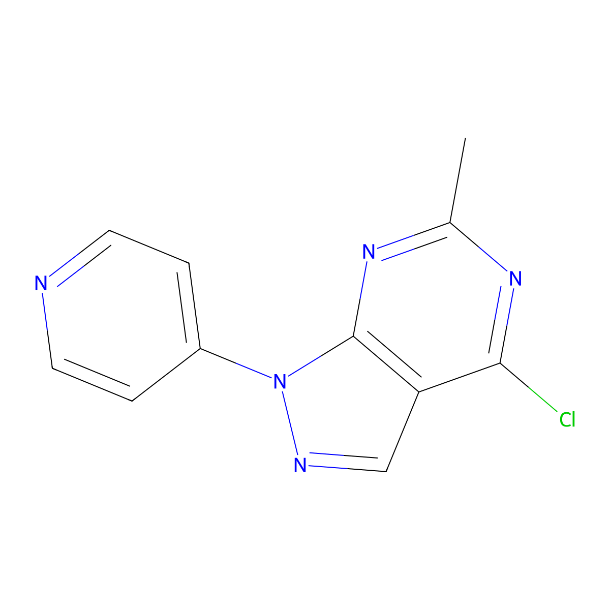 4-(4-Chloro-6-methyl-1H-pyrazolo[3,4-D]pyrimidin-1-YL)pyridine molecular structure, CAS 1153045-44-3
