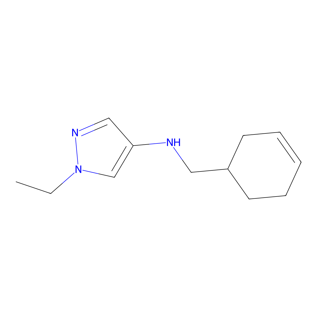 N-[(cyclohex-3-en-1-yl)methyl]-1-ethyl-1H-pyrazol-4-amine molecular structure, CAS 1153045-91-0
