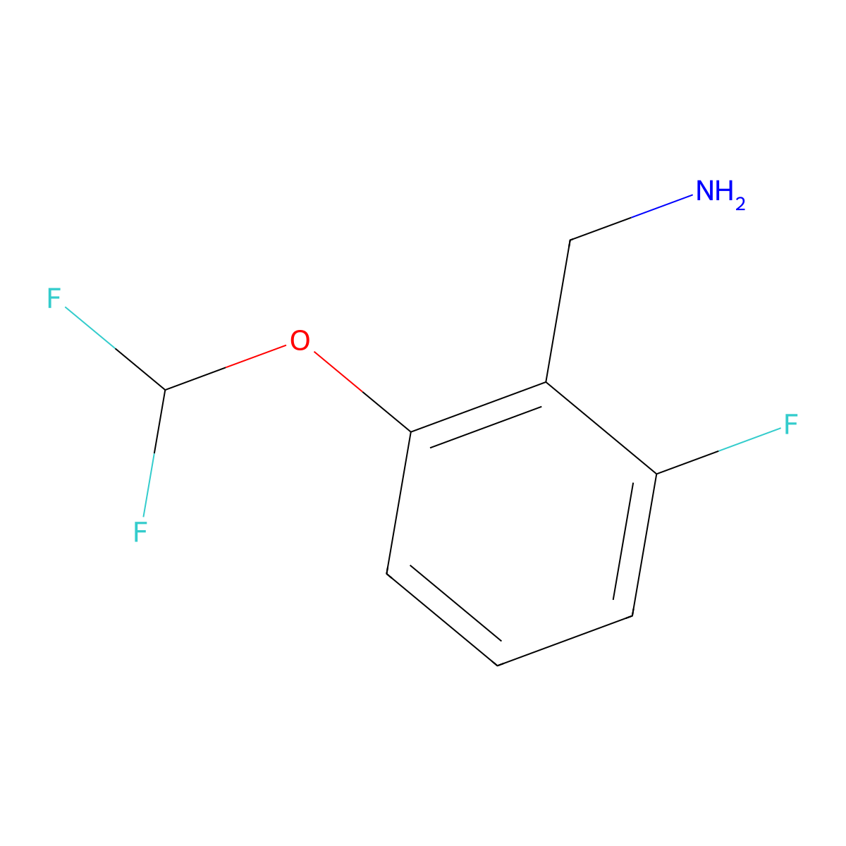 [2-(Difluoromethoxy)-6-fluorophenyl]methanamine molecular structure, CAS 1153055-77-6
