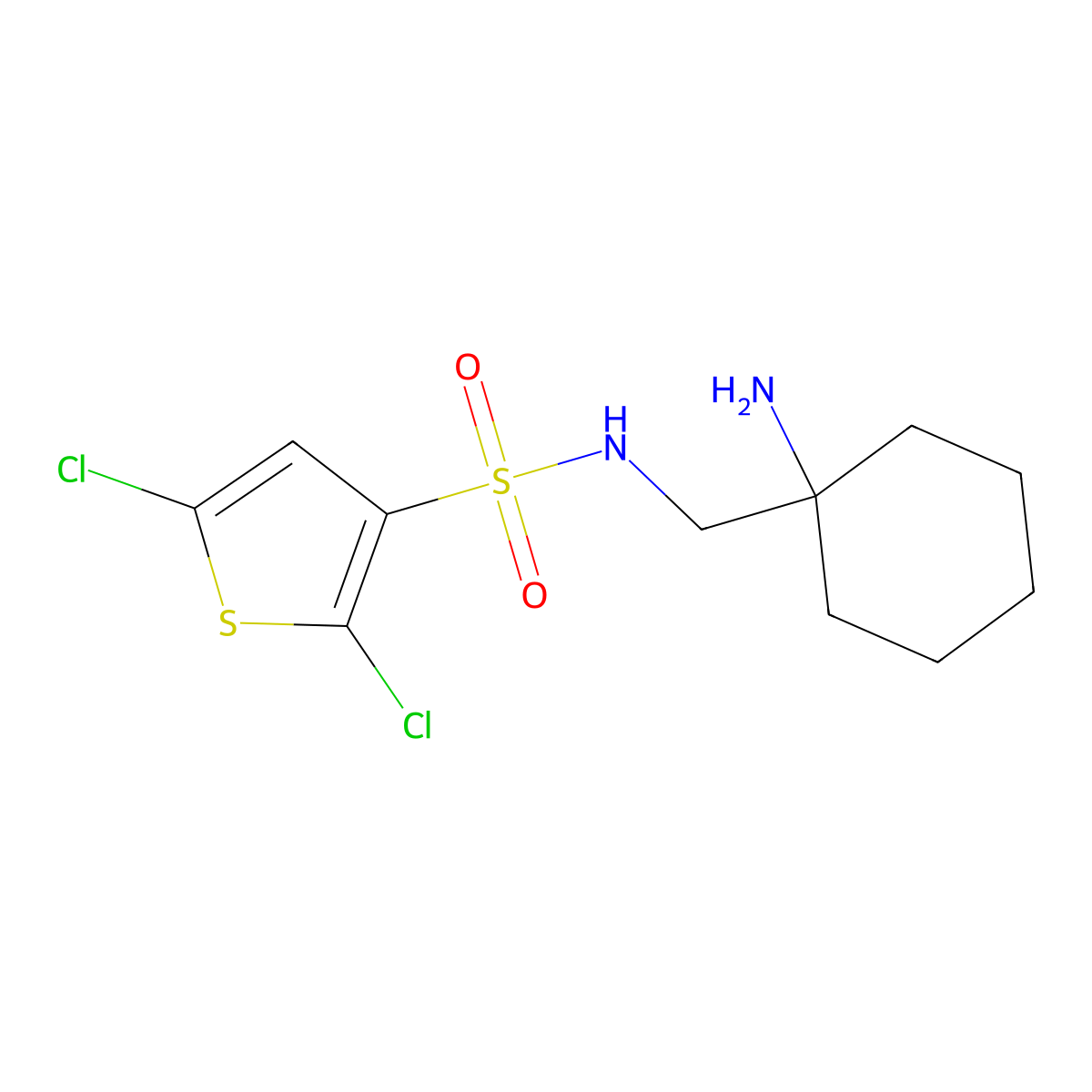 N-[(1-aminocyclohexyl)methyl]-2,5-dichlorothiophene-3-sulfonamide molecular structure, CAS 1153056-30-4