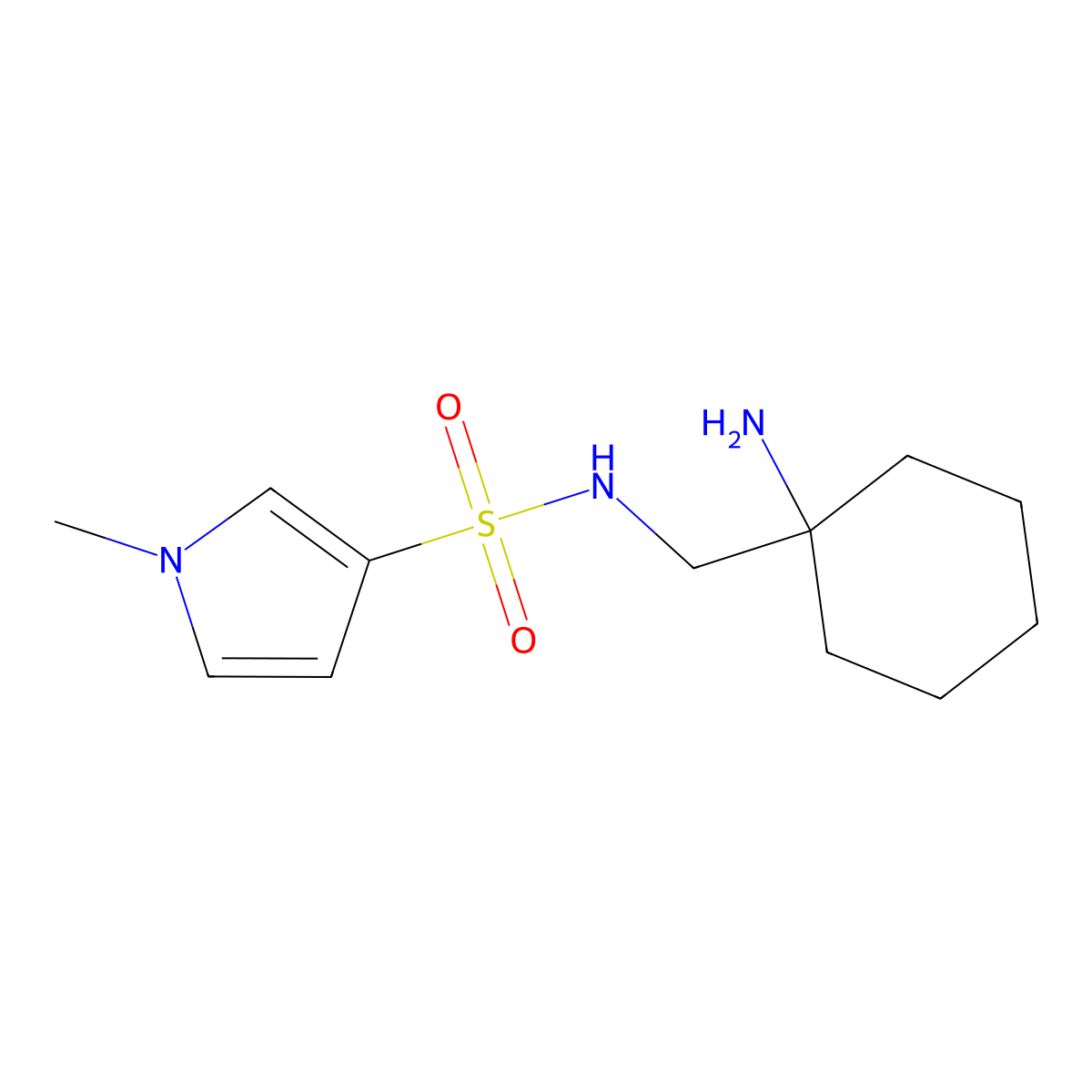 N-[(1-aminocyclohexyl)methyl]-1-methyl-1H-pyrrole-3-sulfonamide molecular structure, CAS 1153056-57-5