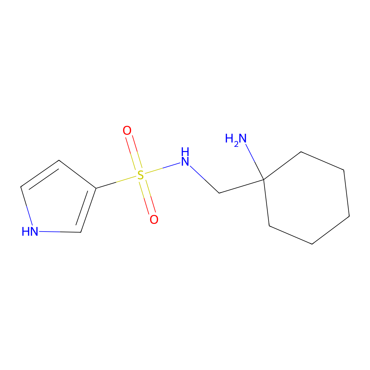 N-[(1-aminocyclohexyl)methyl]-1H-pyrrole-3-sulfonamide molecular structure, CAS 1153056-62-2
