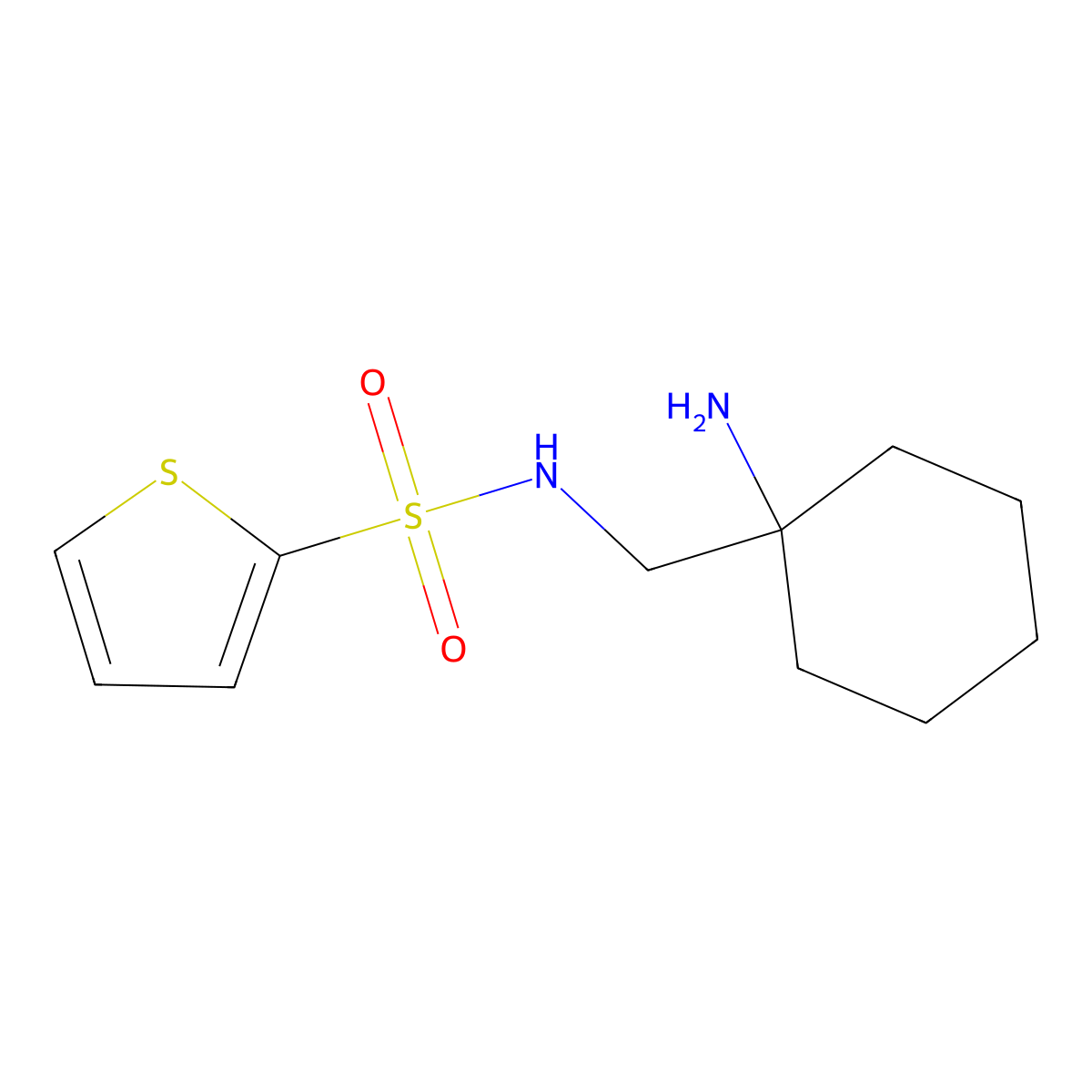N-[(1-aminocyclohexyl)methyl]thiophene-2-sulfonamide molecular structure, CAS 1153056-78-0