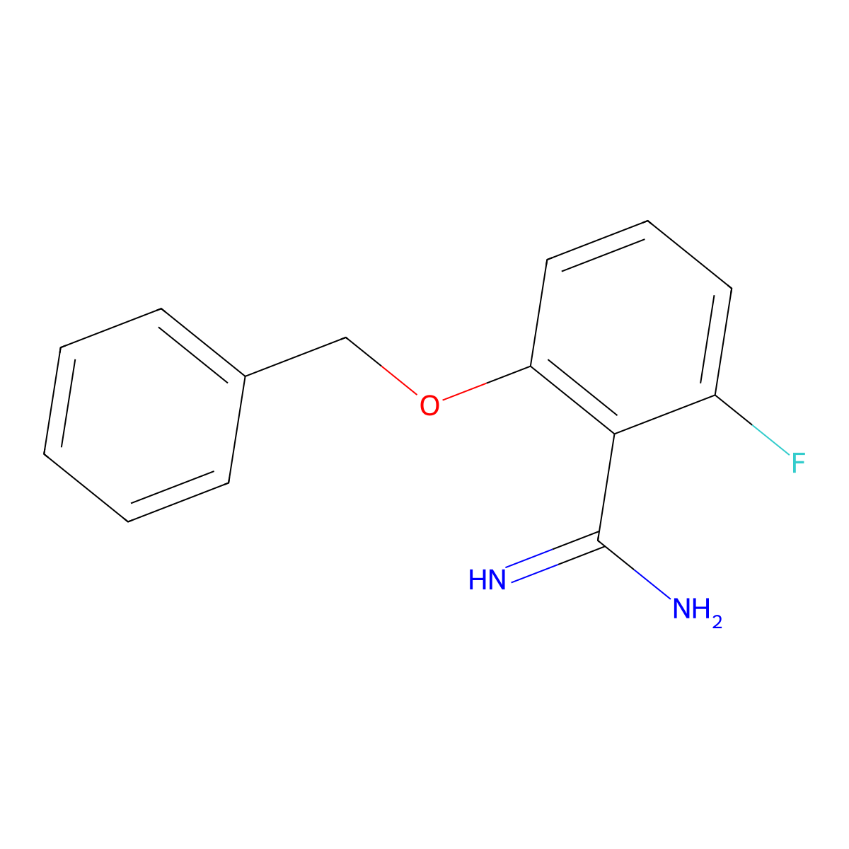 2-(Benzyloxy)-6-fluorobenzene-1-carboximidamide molecular structure, CAS 1153057-82-9