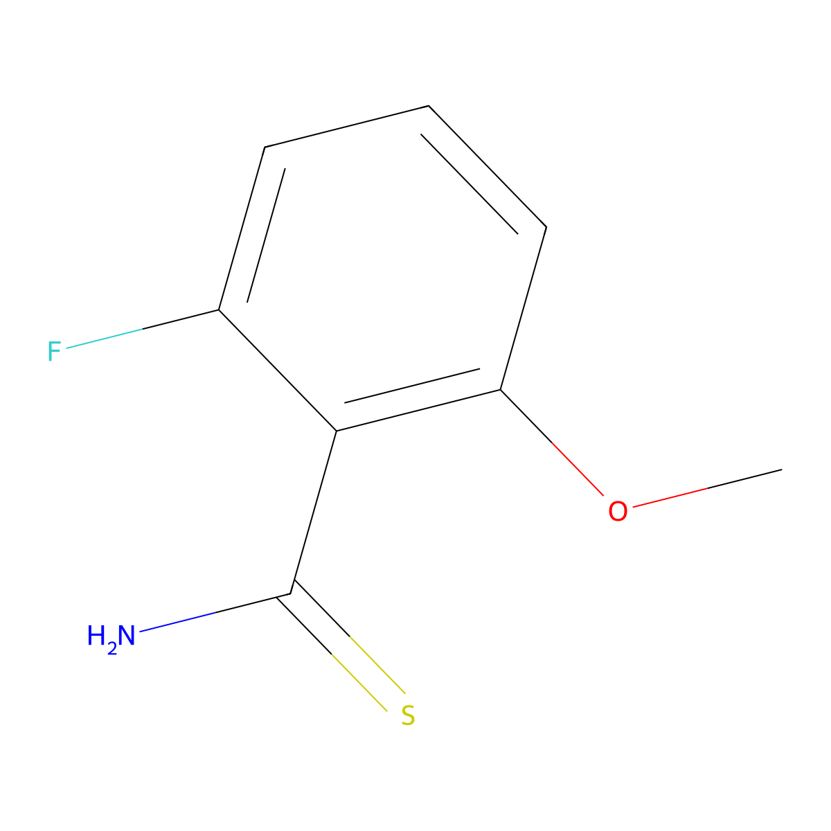 2-Fluoro-6-methoxybenzene-1-carbothioamide molecular structure, CAS 1153059-33-6