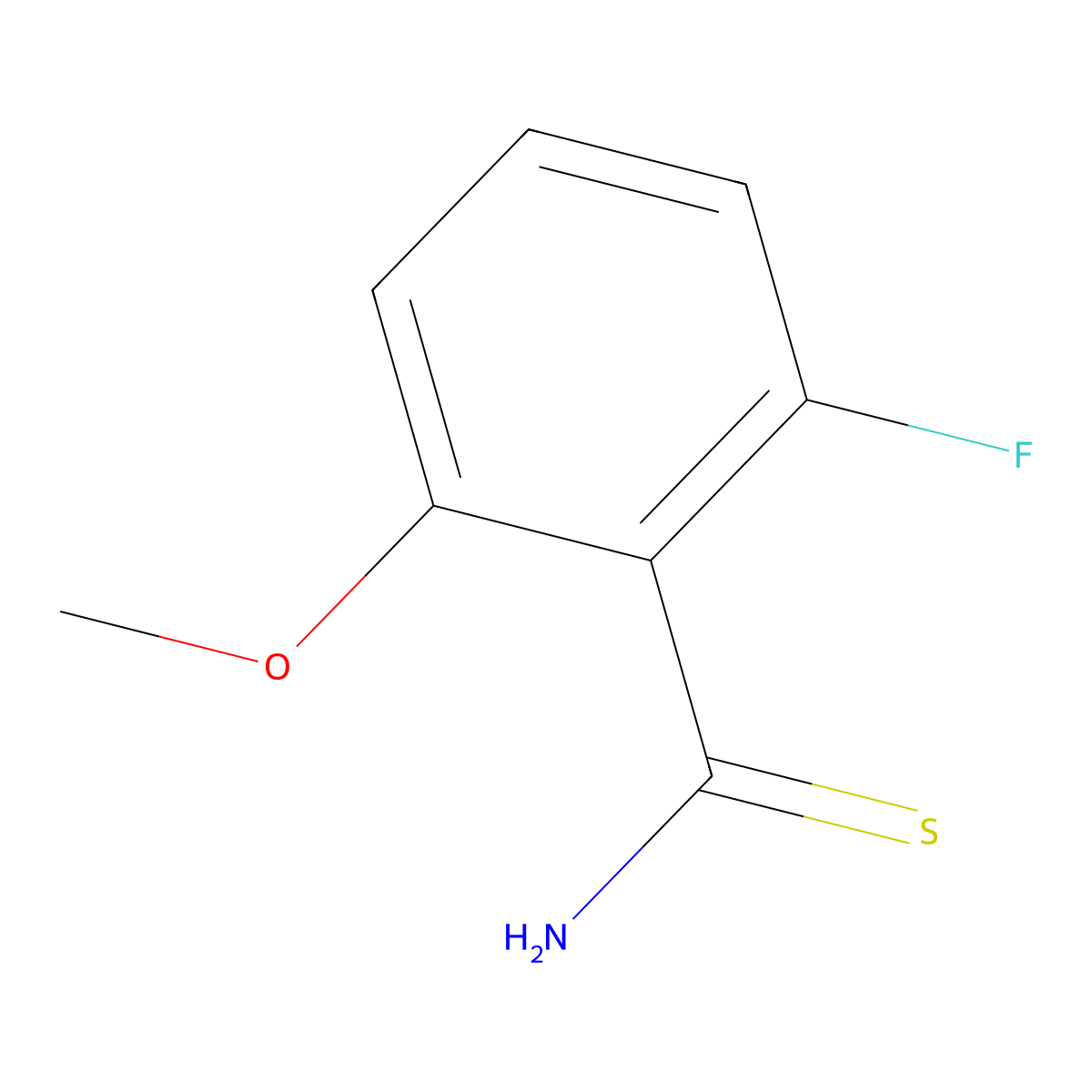 2-Fluoro-6-methoxybenzene-1-carbothioamide molecular structure, CAS 1153059-33-6