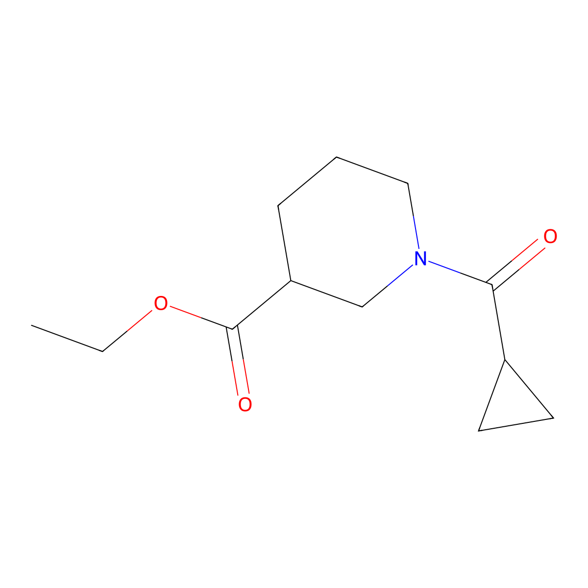 Ethyl 1-cyclopropanecarbonylpiperidine-3-carboxylate molecular structure, CAS 1153068-27-9