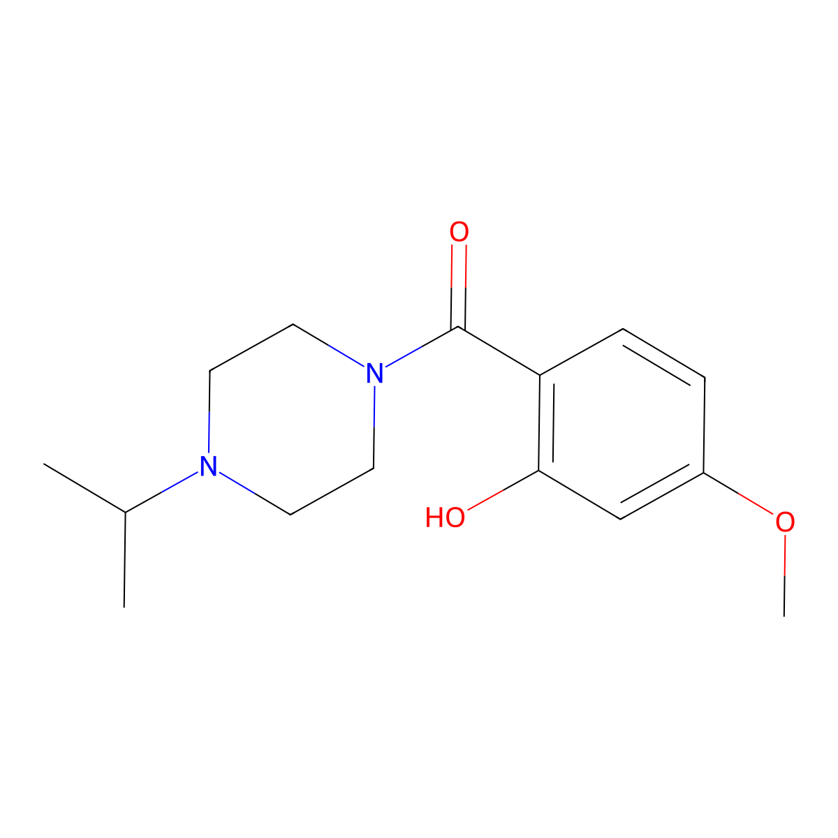 (2-Hydroxy-4-methoxyphenyl)[4-(1-methylethyl)-1-piperazinyl]methanone molecular structure, CAS 1153068-39-3