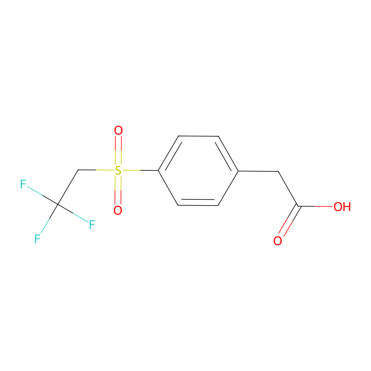 2-[4-(2,2,2-Trifluoroethanesulfonyl)phenyl]acetic acid molecular structure, CAS 1153070-21-3