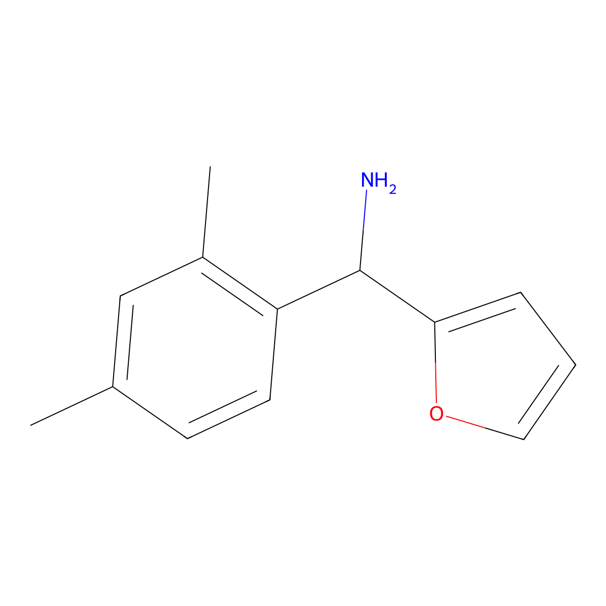 (2,4-Dimethylphenyl)(furan-2-yl)methanamine molecular structure, CAS 1153072-55-9
