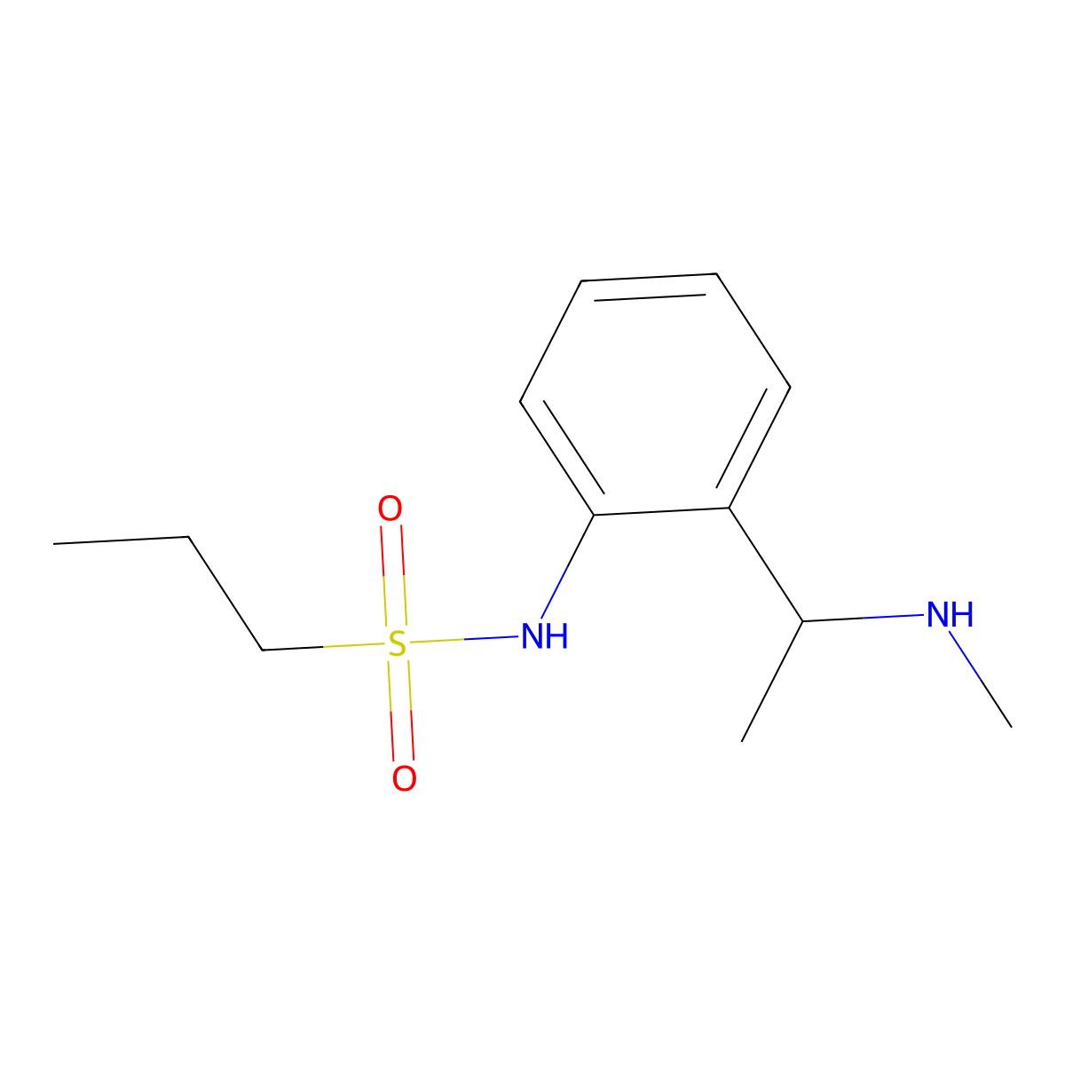 N-{2-[1-(methylamino)ethyl]phenyl}propane-1-sulfonamide molecular structure, CAS 1153077-35-0