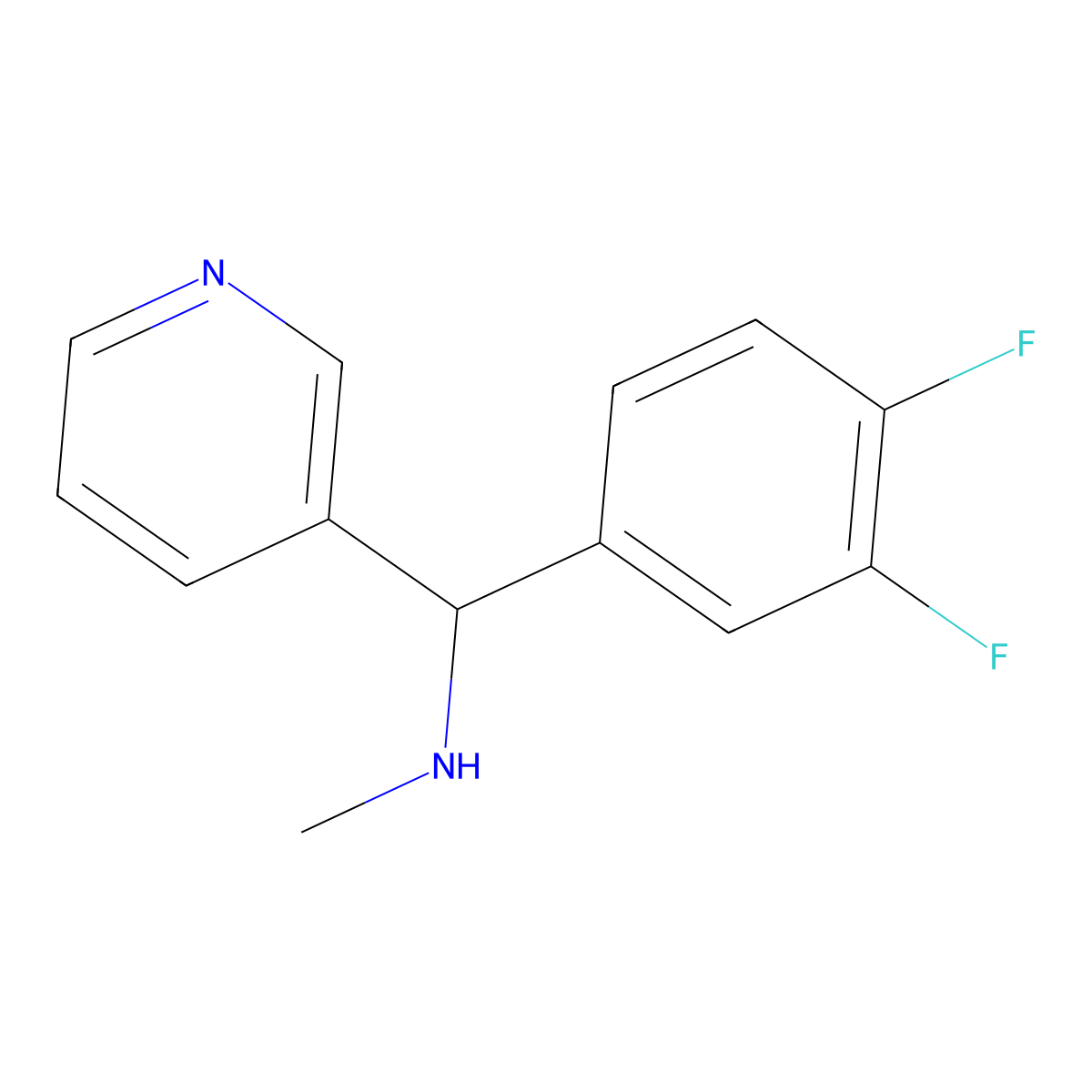 [(3,4-Difluorophenyl)(pyridin-3-yl)methyl](methyl)amine molecular structure, CAS 1153077-43-0