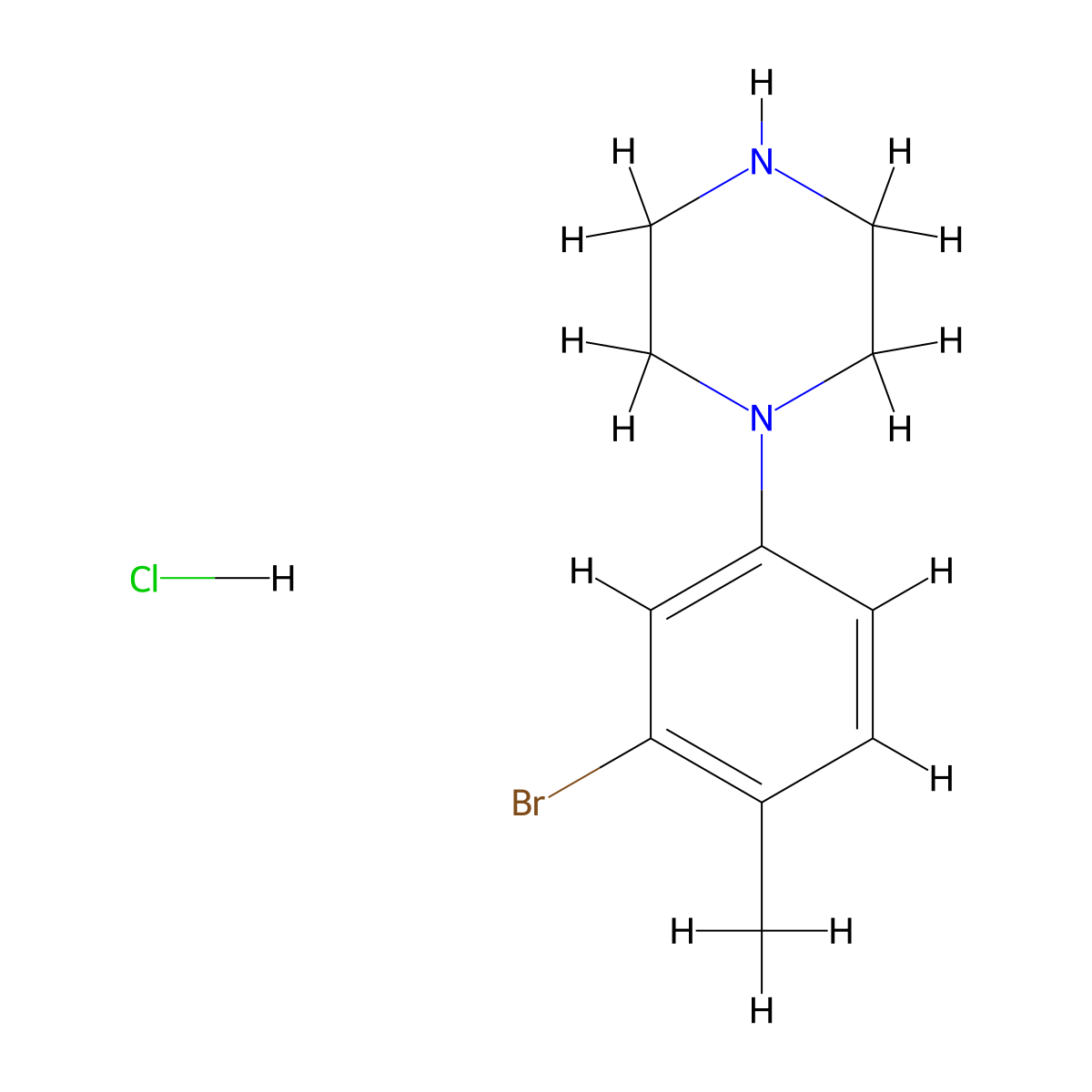 1-(3-Bromo-4-methylphenyl)piperazine hydrochloride molecular structure, CAS 115308-43-5