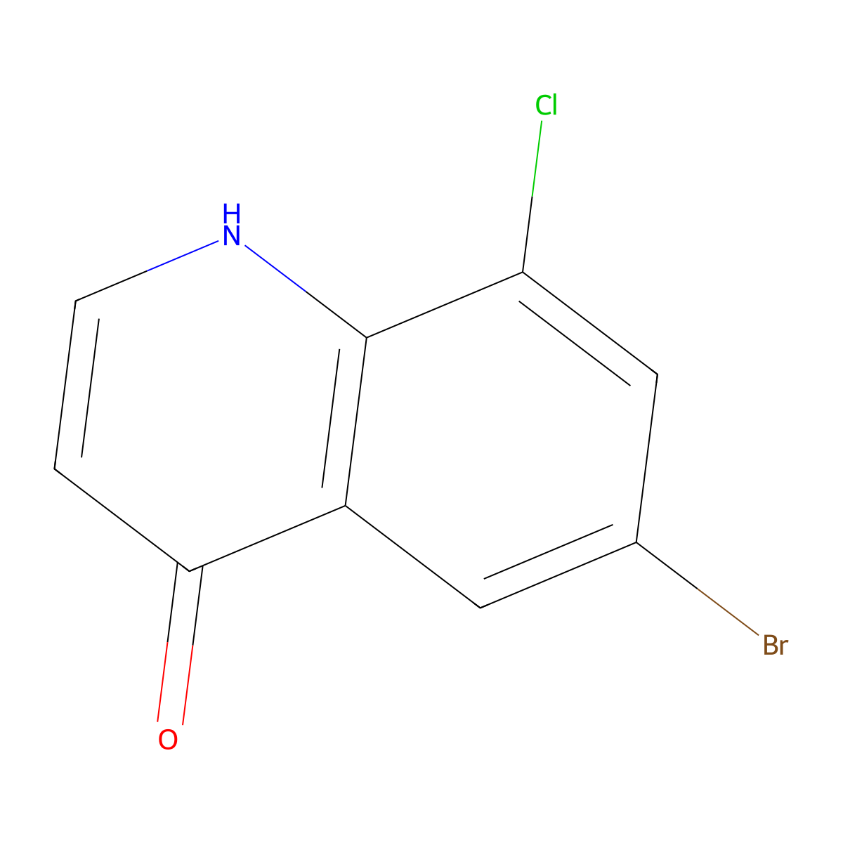 6-Bromo-8-chloro-1,4-dihydroquinolin-4-one molecular structure, CAS 1153084-25-3