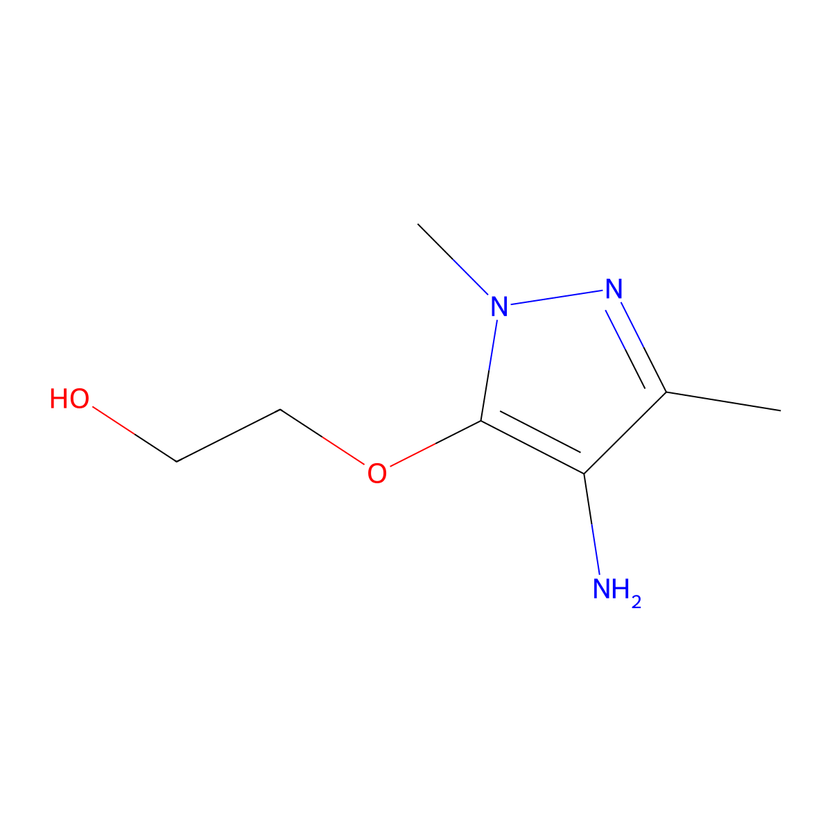 2-[(4-Amino-1,3-dimethyl-1H-pyrazol-5-YL)oxy]ethan-1-OL molecular structure, CAS 1153086-01-1